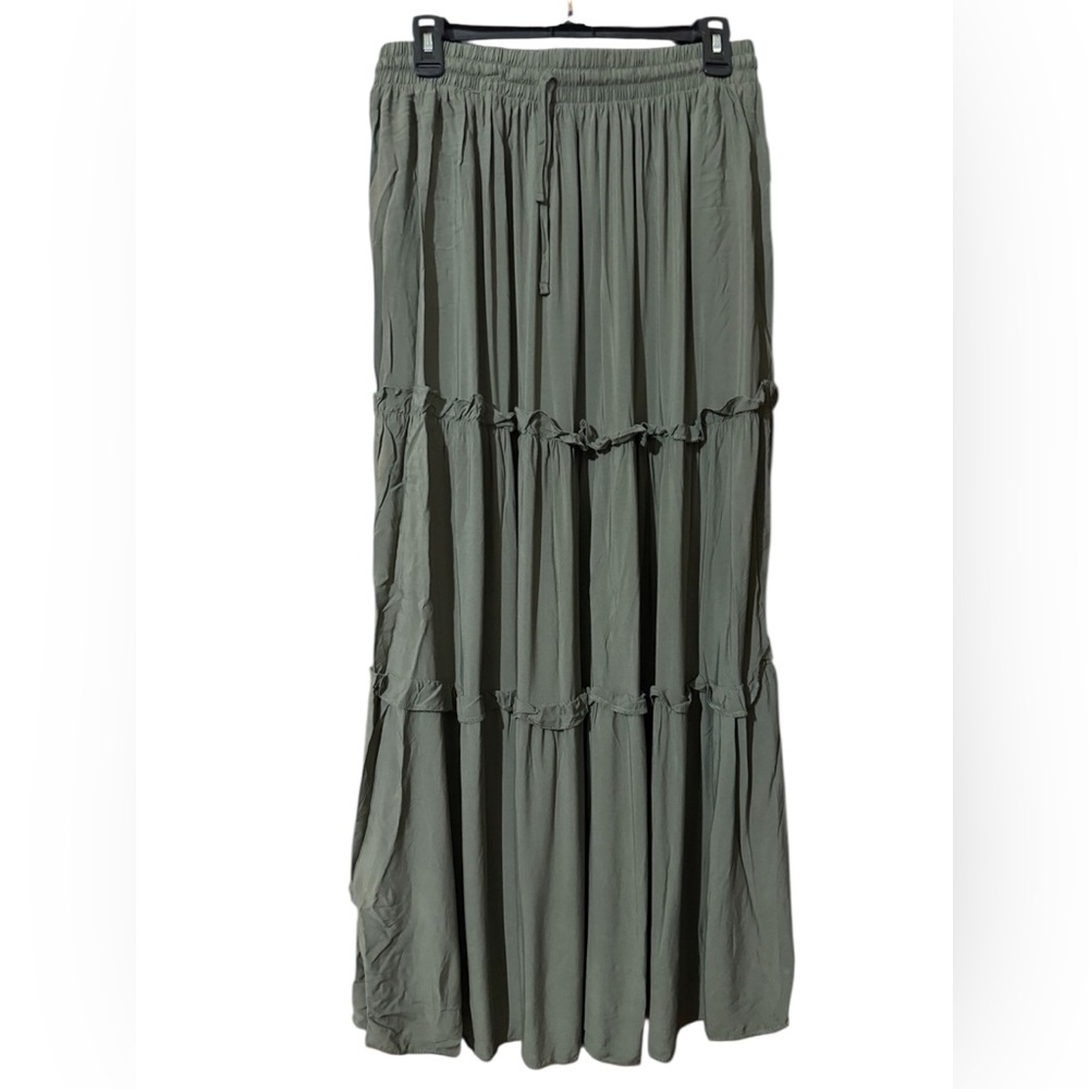 Three Bird Nest Elegant Green Maxi Skirt